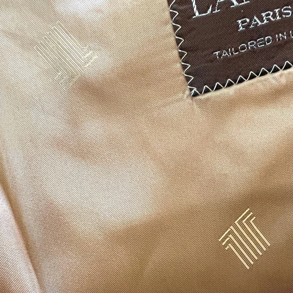 Vintage LANVIN Paris Feathersuede Blazer Jacket Sportscoat Camel Size Medium